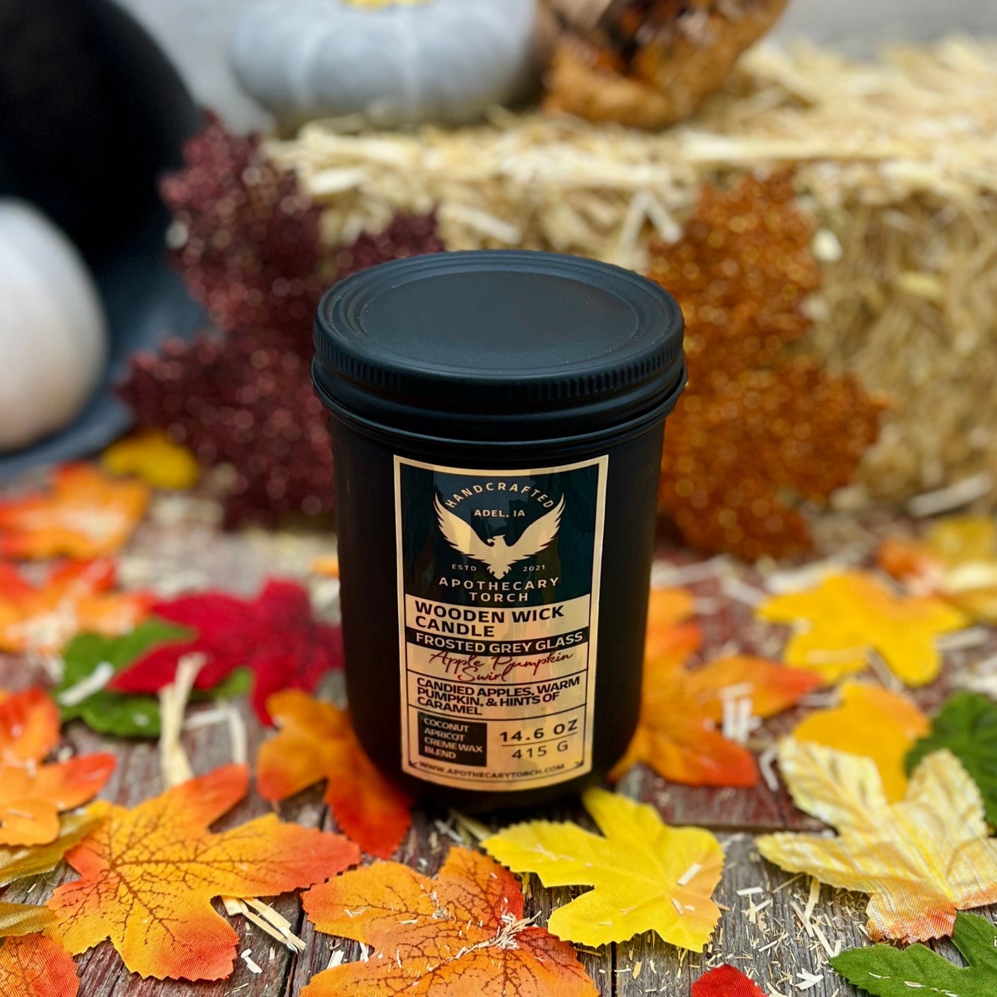 Fall Frosted Candle | Apple Pumpkin Swirl | 14.6 oz