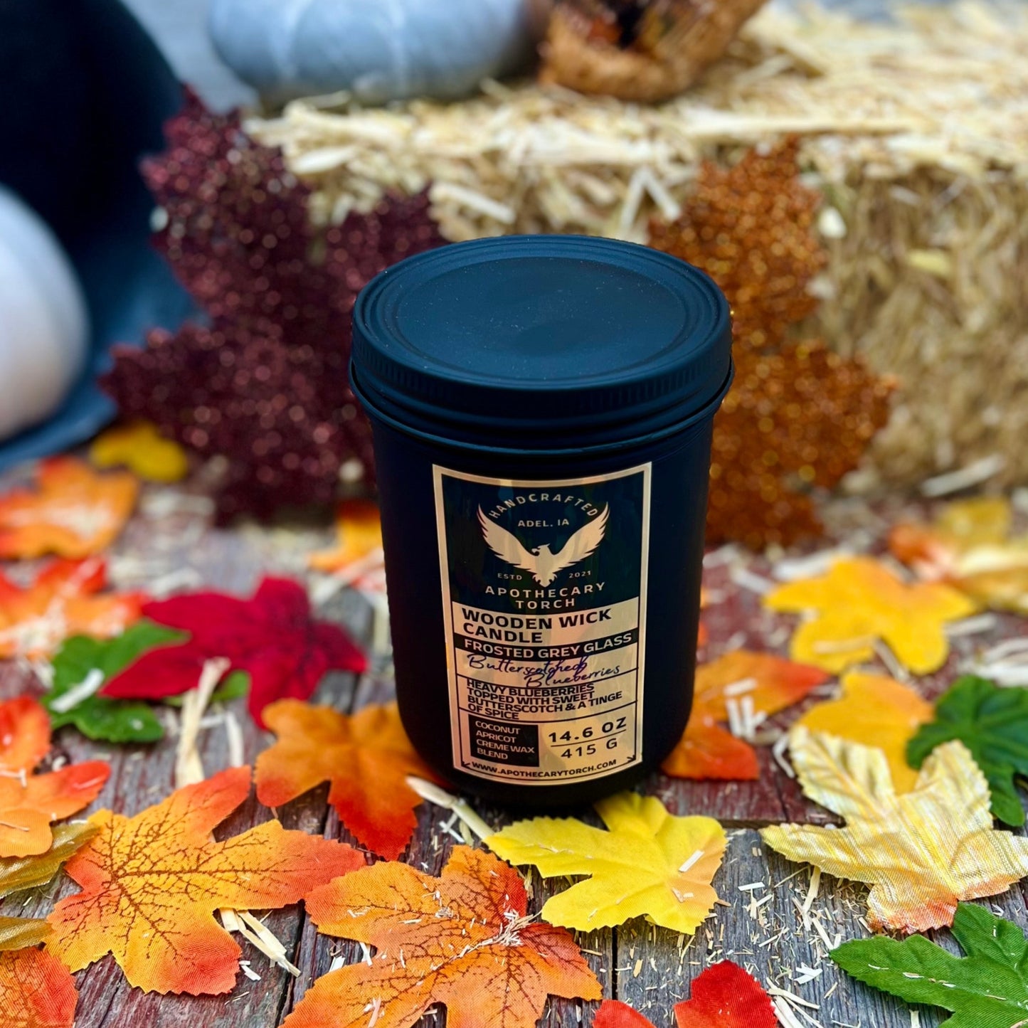 Fall Frosted Candle | Butterscotched Blueberries | 14.6 oz