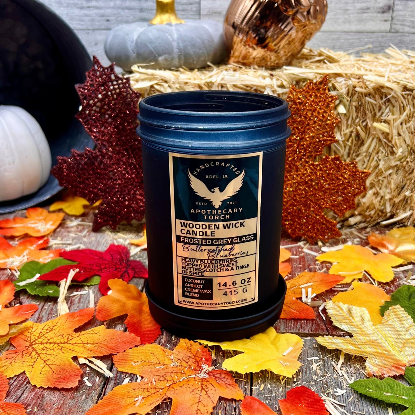 Fall Frosted Candle | Butterscotched Blueberries | 14.6 oz