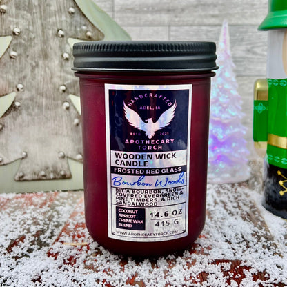 Winter Frosted Candle | Bourbon Woods | 14.6 oz