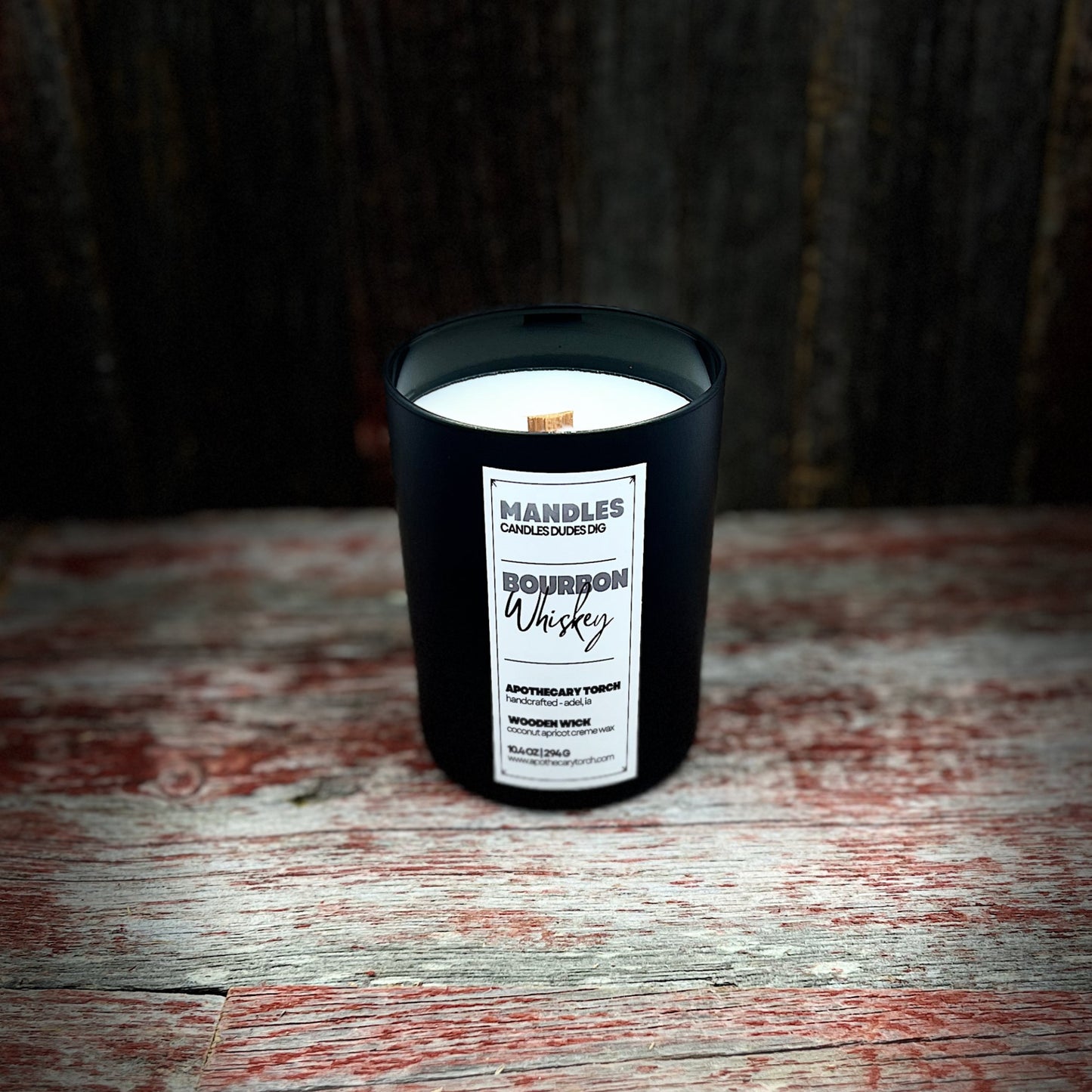 Bourbon Whiskey Candle with Wood Wick