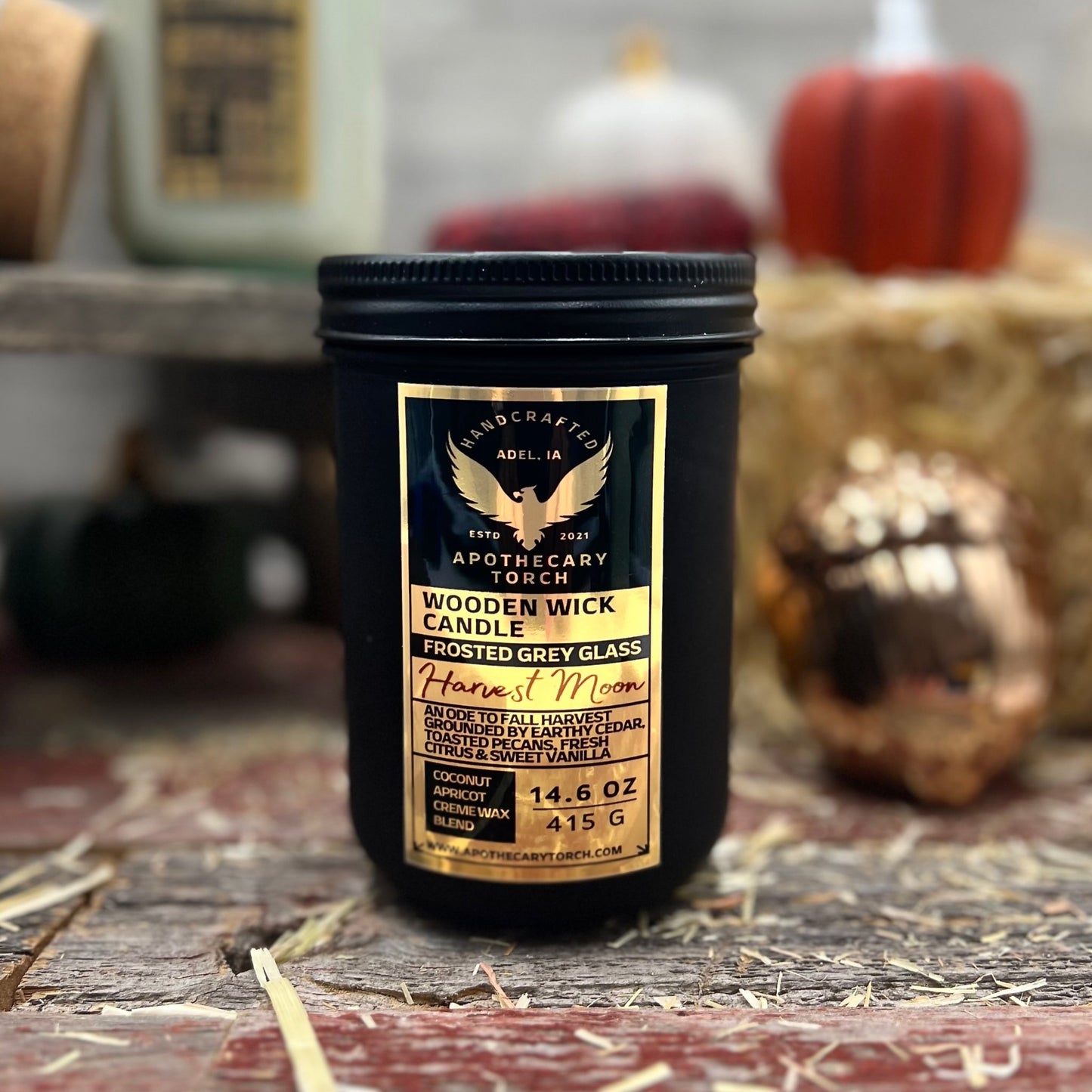 Fall Frosted Candle | Harvest Moon | 14.6 oz