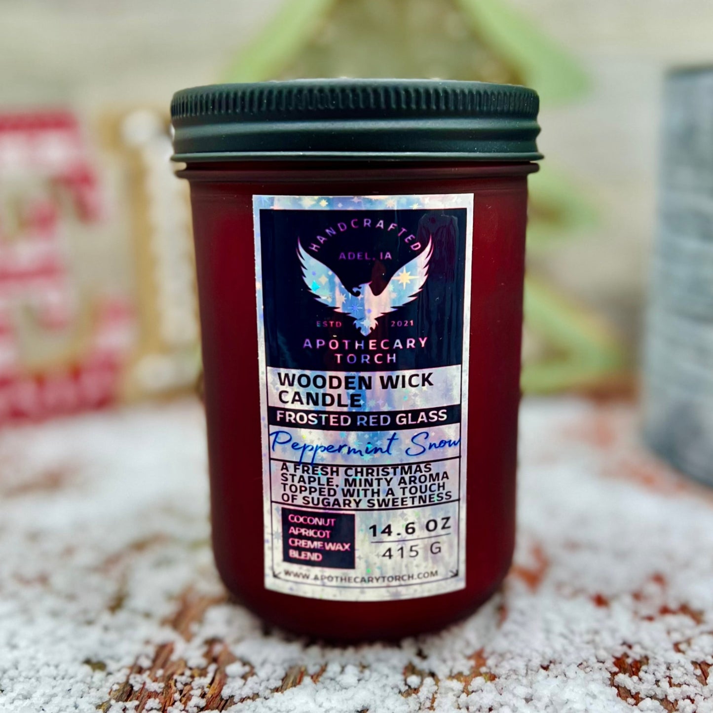 Winter Frosted Candle | Peppermint Snow | 14.6 oz