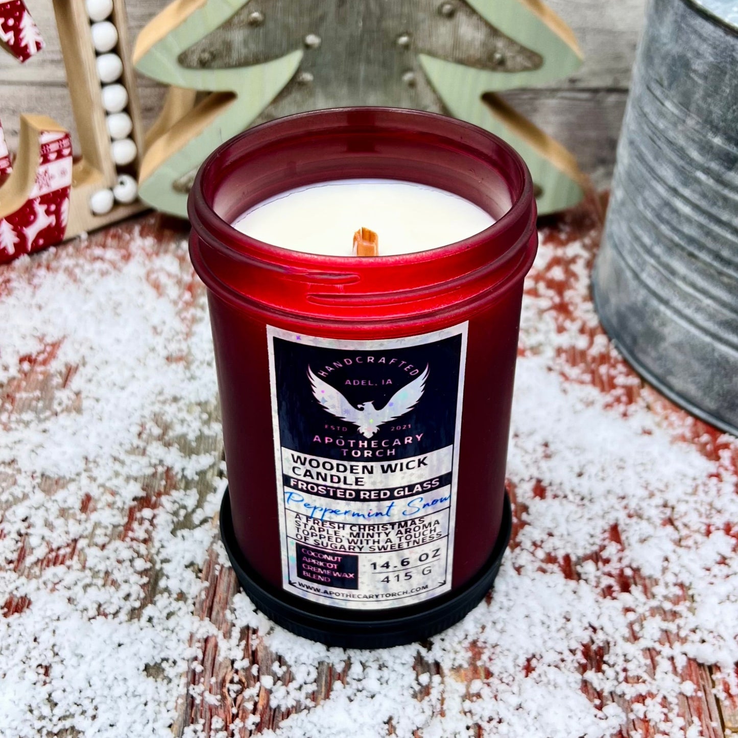 Winter Frosted Candle | Peppermint Snow | 14.6 oz