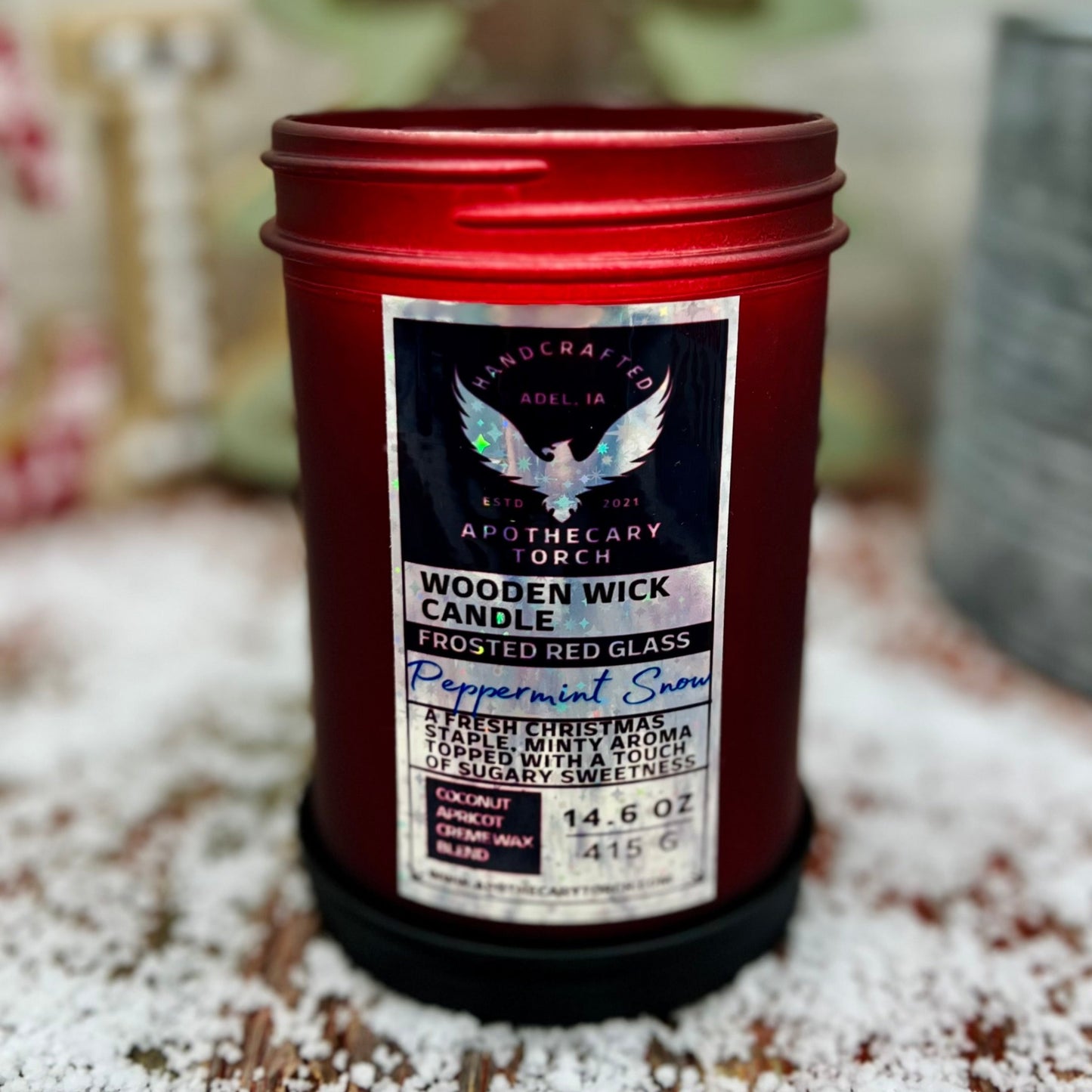 Winter Frosted Candle | Peppermint Snow | 14.6 oz