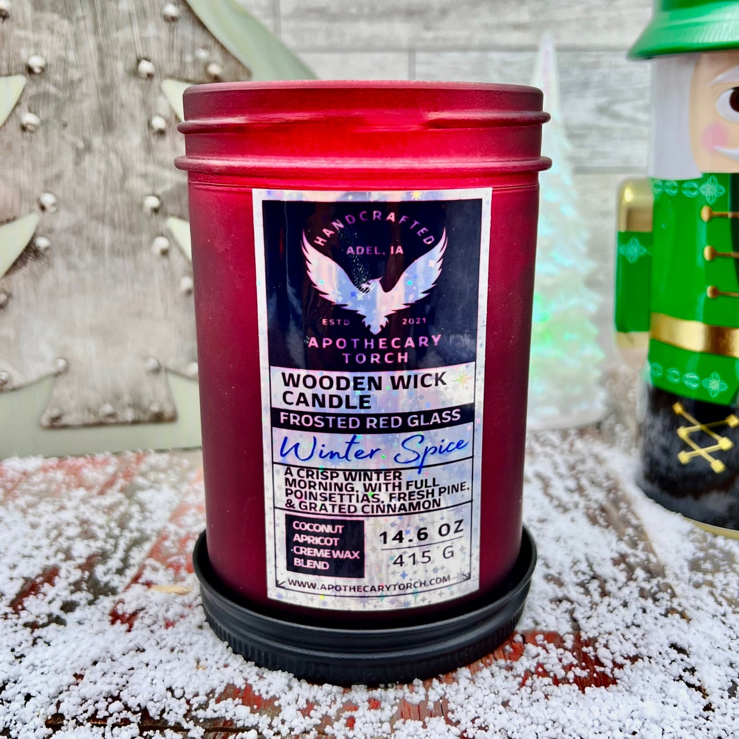 Winter Frosted Candle | Winter Spice | 14.6 oz