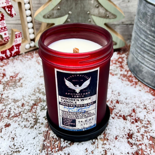 Winter Frosted Candle | Wood Smoked Cranberry | 14.6 oz