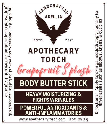 Body Butter Stick | Grapefruit Splash | Heavy Moisturizing - made with Shea Butter | 1 oz.